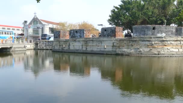 Colonial City wall of Tainan — Stok Video