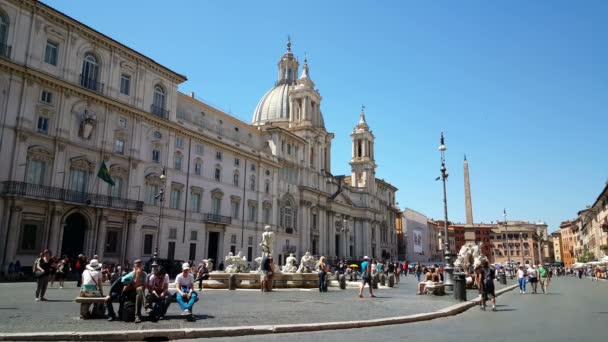 Fontanna Piazza Navona — Wideo stockowe