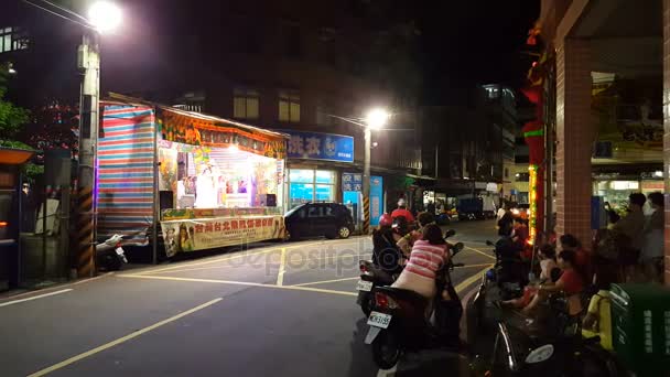 Pokaż Street theater w Danshui — Wideo stockowe