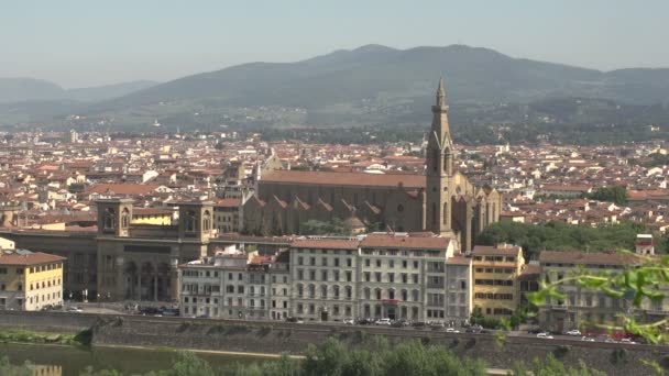 Piazalle Michelangelo Floransa'dan manzarası — Stok video