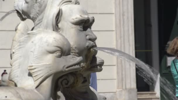 Fountain at Piazza Navona — Stock Video