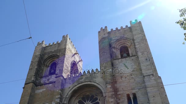 Lizbon se Cathedral — Stok video