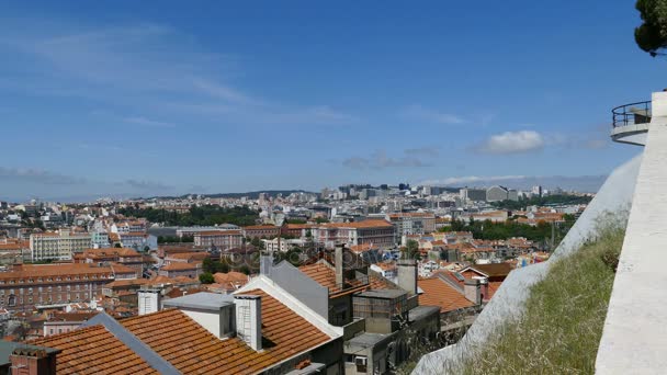 Panorama da paisagem urbana de Lisboa — Vídeo de Stock