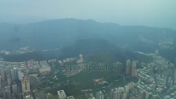 Вид из здания Taipei 101 — стоковое видео