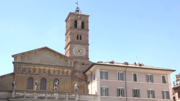 Santa Maria στην Trastevere Ρώμη — Αρχείο Βίντεο