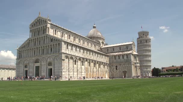 Tornet och katedralen i Pisa — Stockvideo
