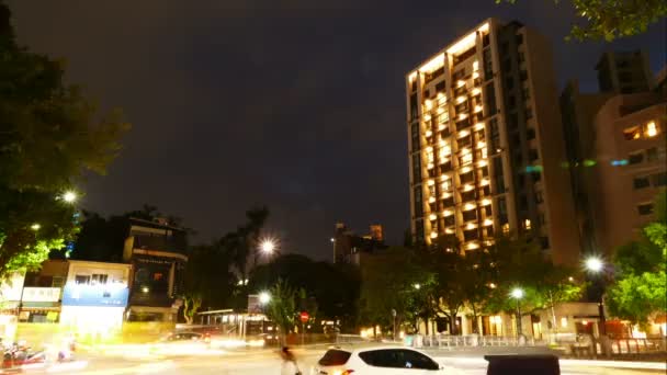Skyline de Hsinchu en la noche, lapso de tiempo — Vídeos de Stock