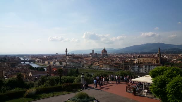 Overview Florenze from Michelangelo square — Stock Video