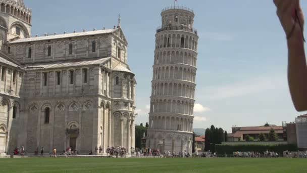 Tornet och katedralen i Pisa — Stockvideo