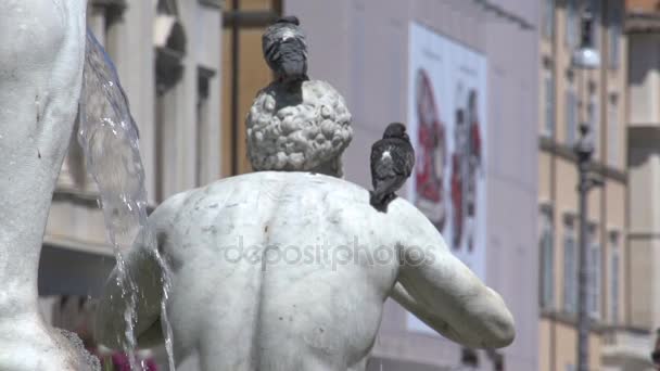 Fontän på Piazza navona — Stockvideo