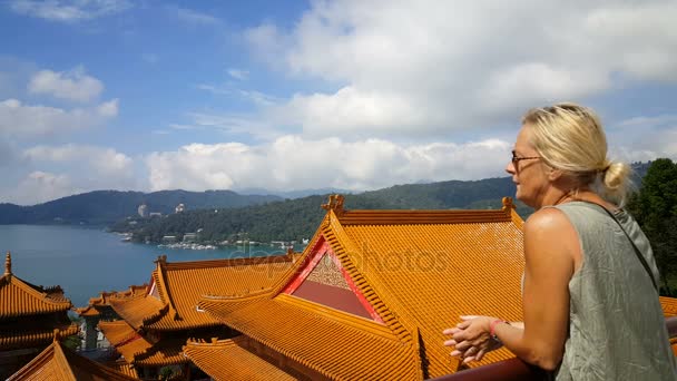 Rooftops of Wenwu temple — Stock Video