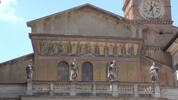 Trastevere Roma 'da Santa Maria — Stok video