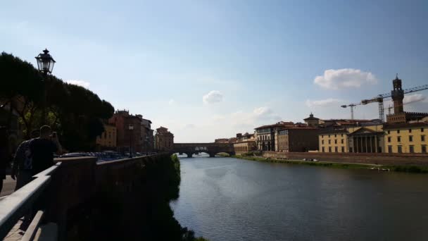 Panorama z Florencji, od strony rzeki — Wideo stockowe