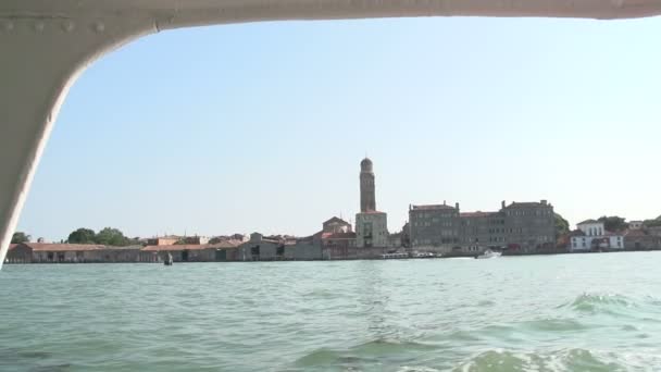 View of Venice from ferry — Stock Video