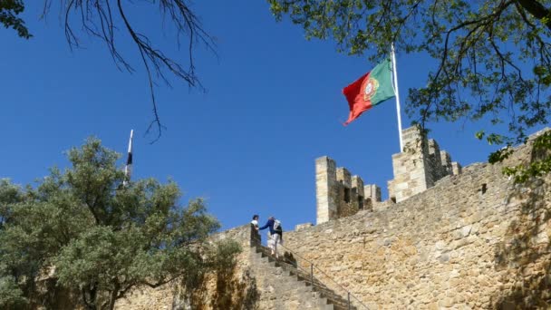 Замок Сан-Хорхе — стоковое видео
