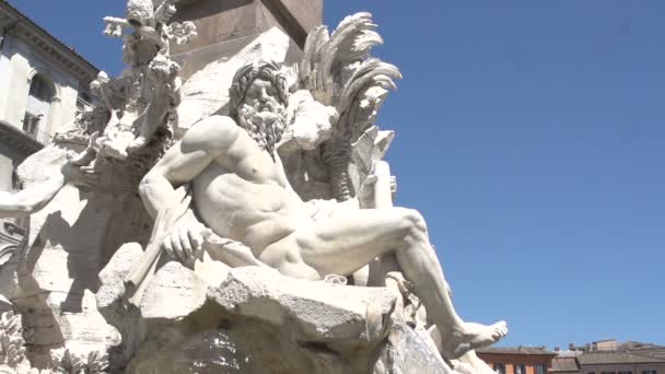 Fontana in piazza navona — Video Stock