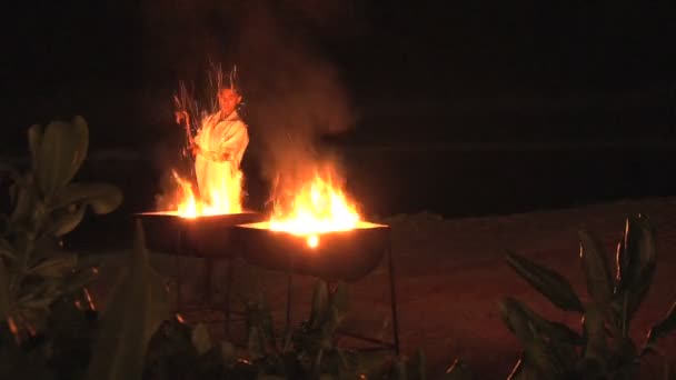 Toeristische Buurt Van Kust Lijn Brand Sri Lanka — Stockvideo