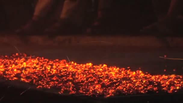 Traditional Kandy fire walkers — Stock Video