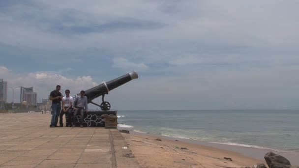 Kustlijn Colombo Sri Lanka — Stockvideo