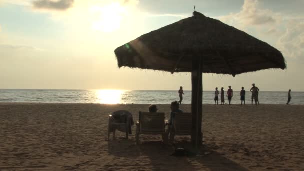 Закат Пляже Шри Ланки — стоковое видео