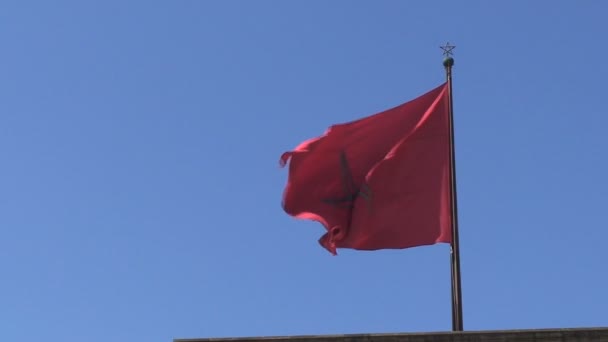 Флаг Марокко — стоковое видео