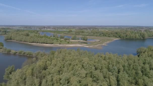 Flug über holländische Landschaft — Stockvideo