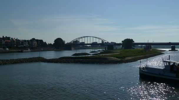 IJssel river in Deventer — стокове відео