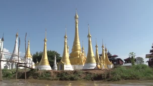 Lago Inle, Via navegável de cruzeiro — Vídeo de Stock