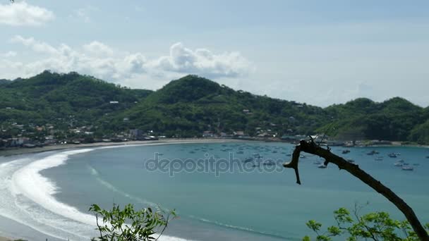 Blick auf Strand San Juan del Sur — Stockvideo