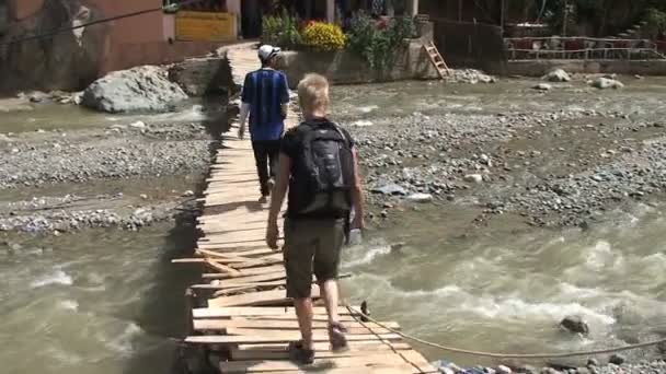 Bridge over Ourika river — Stock Video