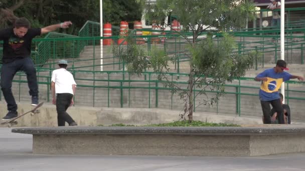 Sao Paulo, skateboard dans le parc — Video