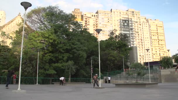 São Paulo, skate no parque — Vídeo de Stock