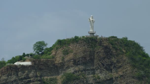 Статуя Христа Милосердия — стоковое видео