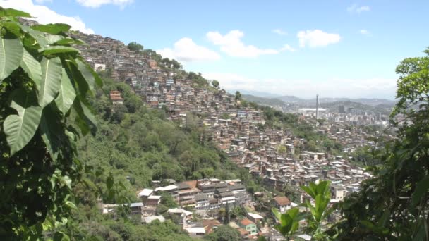 Rio, genel bakış şehir, Favela — Stok video