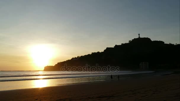 Sunset at  beach of San Juan del Sur — Stock Video