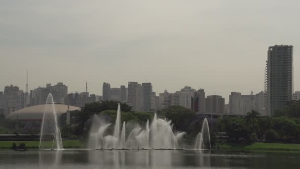 Waterfounta no parque de Ibirapuera — Vídeo de Stock