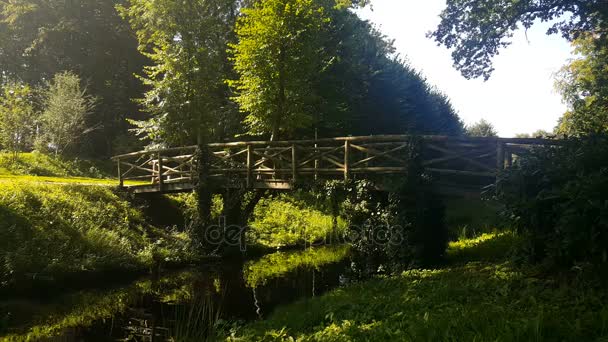 Puente sobre propiedad Oldruitenborgh — Vídeo de stock