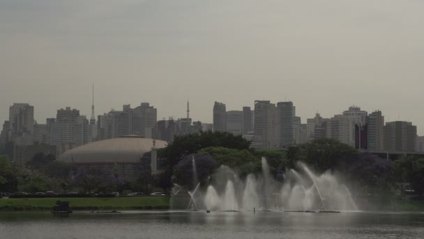 Waterfounta en el parque Ibirapuera — Vídeos de Stock