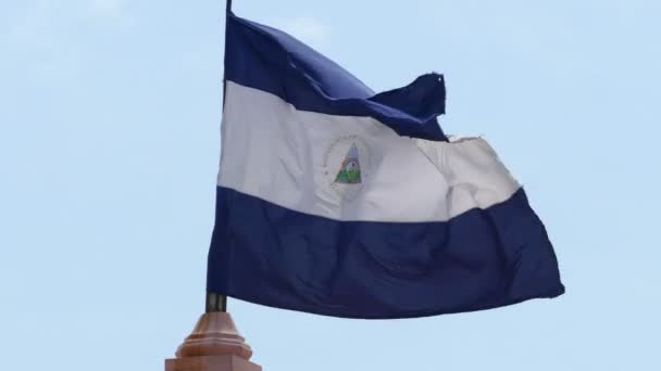 Bandera Nacional de Nicaragua — Vídeos de Stock