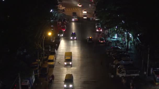 Yangon Stadt bei Nacht — Stockvideo