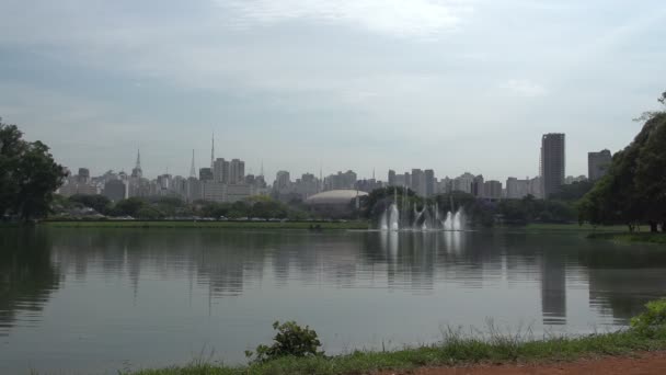 Waterfounta en el parque Ibirapuera — Vídeo de stock