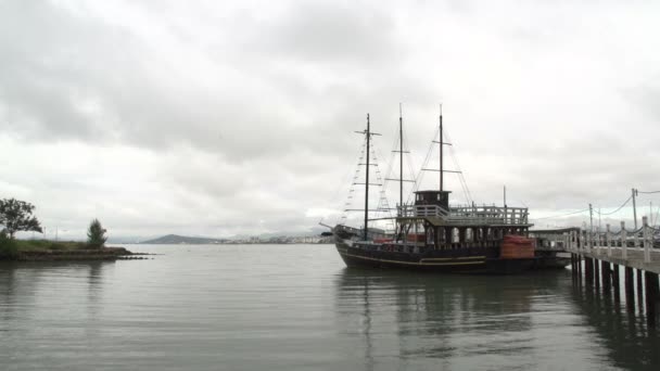 Filmación Barcos Florianopolis Puerto — Vídeo de stock