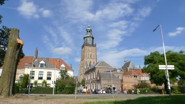 Iglesia Walburgis en Zutphen, lapso de tiempo — Vídeos de Stock