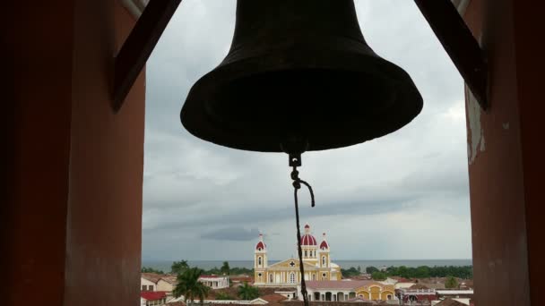 Silhouette of Church bell — Stock Video