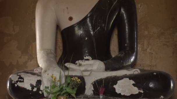 Άγαλμα του Βούδα στην κόγχη — Αρχείο Βίντεο