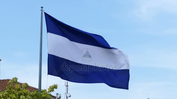 Bandera Nacional de Nicaragua — Vídeos de Stock