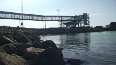 Hirtshals feribot harber günbatımı görüntüleri.