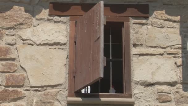 Kinder hängen in der Schule aus dem Fenster — Stockvideo
