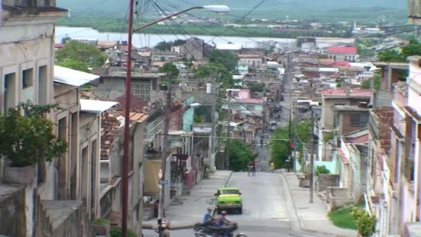 Panoráma města Santiago de Cuba — Stock video