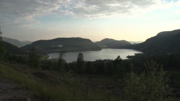 Noruega paisagem por do sol — Vídeo de Stock
